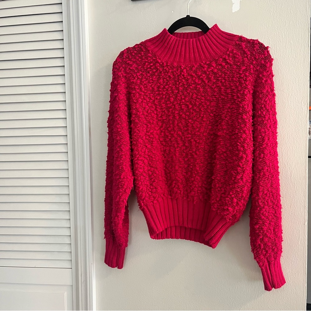 Magenta Textured Turtleneck Sweater - Herald House